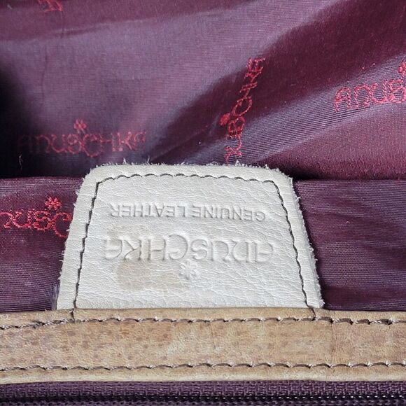 Anna Anuschka Butterfly Painted Leather Shoulder Tote Bag Satchel Purse Handbag - Picture 16 of 16